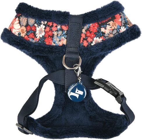 Puppia Gianni Dog Harness Over-The-Head Warm Winter Flower Pattern Adjustable Chest for Small and Medium Dog, Beige, Small in Kuwait
