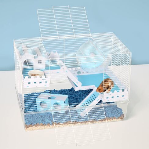 BUCATSTATE Hamster Cages and Habitats Small Animal Cage with Accessories Rat, Mouse Basic Cage for Syrian Hamster Gerbils in Kuwait