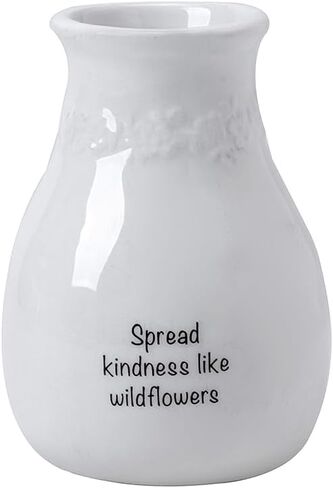 مزهرية زهرة السيراميك هدية مزهرية مصنوعة يدويًا للمزرعة، مزهرية مزخرفة هدية لحفلات الزفاف، وأعياد الميلاد، والحفلات، والعطلات، 5 بوصات ارتفاع (اللطف) in Kuwait