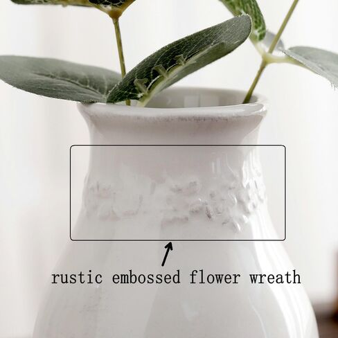 مزهرية زهرة السيراميك هدية مزهرية مصنوعة يدويًا للمزرعة، مزهرية مزخرفة هدية لحفلات الزفاف، وأعياد الميلاد، والحفلات، والعطلات، 5 بوصات ارتفاع (اللطف) in Kuwait