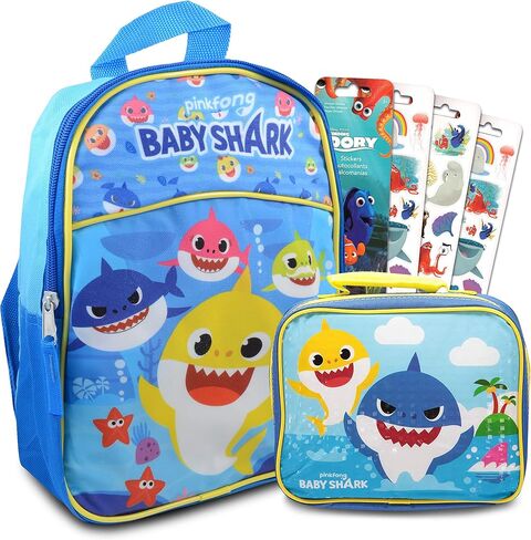 مجموعة حقيبة ظهر وحقيبة طعام للأطفال من سن القرش للأطفال للأولاد والبنات ~ مجموعة من 3 قطع من لوازم المدرسة مع حقيبة مدرسية صغيرة بحجم 27.94 سم وحقيبة غداء وملصقات فايندنج دوري in Kuwait