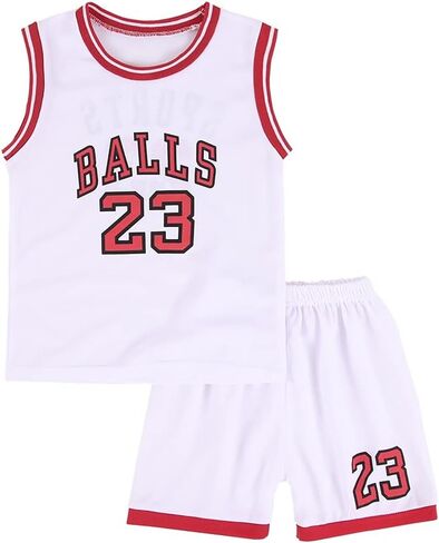GLIGLITTR Toddler Kid Basketball Jersey Outfit Baby Boy Girl Letters Tank Top + Track Shorts Sets Boy Summer Clothes in Kuwait