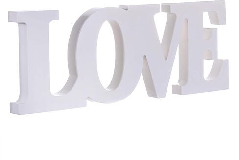 لافتة قائمة قائمة بذاتها على شكل حرف خشبي مطبوع عليها حروف الحب الخشبية، لافتات الحب الريفية المنفردة لغرفة المعيشة، ديكور الموقد | حفلات الزفاف، هدايا الحفلات المنزلية (الحب الأبيض) in Kuwait