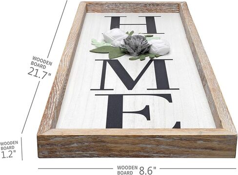 ديكور حائط خشبي للمنزل عمودي، لافتات ديكور منزلية معلقة ريفية مع زهرة اللباد من أجل، لوحة فنية جدارية مزخرفة بالورود للمزرعة، بني ريفي in Kuwait