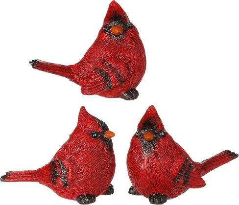 RAZ Imports Set of 3 Resin Cardinal Figurines, 3" in Saudi Arabia