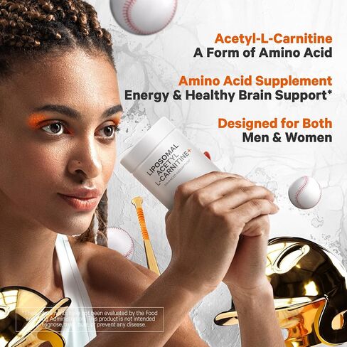Codeage Liposomal Acetyl-L-Carnitine 500mg Supplement, 3-Month Supply - Liposomal ACL for Enhanced Absorption - Energy, Healthy Brain, Cognitive Support - 1 Capsule a Day, Vegan, Non-GMO, 90 Capsules in Saudi Arabia