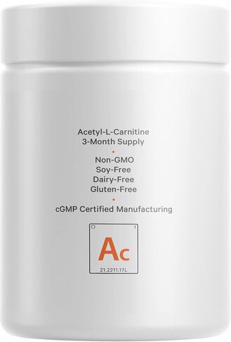Codeage Liposomal Acetyl-L-Carnitine 500mg Supplement, 3-Month Supply - Liposomal ACL for Enhanced Absorption - Energy, Healthy Brain, Cognitive Support - 1 Capsule a Day, Vegan, Non-GMO, 90 Capsules in Saudi Arabia