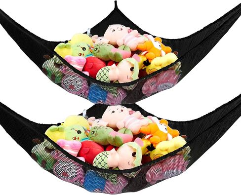 KanYool شبكة الحيوانات المحشوة، أرجوحة لعبة الحيوانات المحشوة الكبيرة، أرجوحة معلقة، منظم تخزين الحيوانات، شبكة تخزين بوهو زاوية كبيرة من القطيفة، حامل شبكي لغرفة لعب الحضانة، غرفة النوم، غرفة الأطفال، 2 حزمة بيضاء in Kuwait