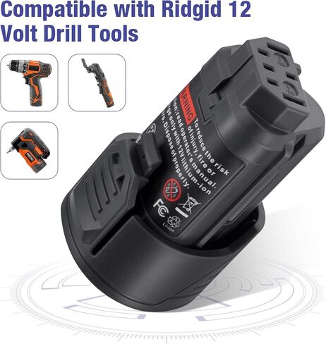 بطارية بديلة من Farmice 12V 3.0Ah Li-ion لبطارية Ridgid 12v R82007 AC82008 R82009 R82048 R82049 AC82049 130188001 130219001 130446011، عبوتان in Kuwait