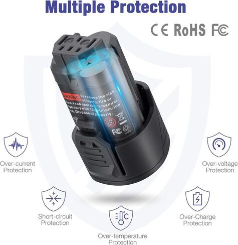 بطارية بديلة من Farmice 12V 3.0Ah Li-ion لبطارية Ridgid 12v R82007 AC82008 R82009 R82048 R82049 AC82049 130188001 130219001 130446011، عبوتان in Kuwait