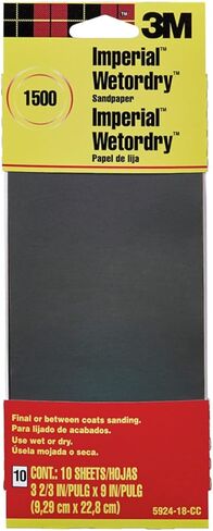 3m 5924-18-Cc 3-2/3" X 9" Imperial Wetordry 1500 Grit Sandpaper 10 Count in Saudi Arabia