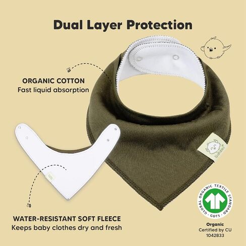 KeaBabies 8-Pack Organic Baby Bandana Drool Bibs – Stylish Unisex Bandana Bibs - Super Absorbent Bandana Drool Bibs – Gentle Teething Bibs for Infants - Organic Cotton Baby Bib in Saudi Arabia