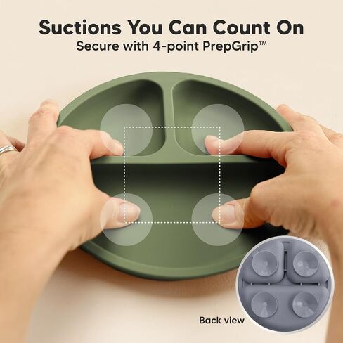 KeaBabies 2-Pack Silicone Bibs For Babies Suction Plates for Baby, Toddler - Silicone Baby Bibs for Eating, 3-Pack 100% Silicone Toddler Plates, Food-Grade Pure Silicone Bib in Saudi Arabia