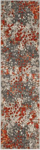 SAFAVIEH Adirondack Collection Runner Rug - 2'6" x 8', Blue & Silver, Modern Abstract Design, Non-Shedding & Easy Care, Ideal for High Traffic Areas in Living Room, Bedroom (ADR117D) in Saudi Arabia