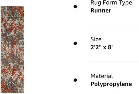 SAFAVIEH Adirondack Collection Runner Rug - 2'6" x 8', Blue & Silver, Modern Abstract Design, Non-Shedding & Easy Care, Ideal for High Traffic Areas in Living Room, Bedroom (ADR117D) in Saudi Arabia