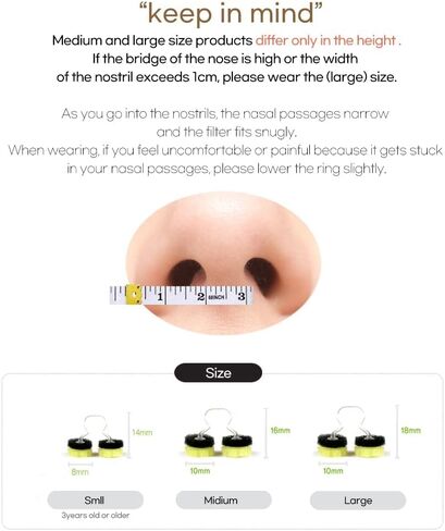 KOKOK 3-Ply Nose Filter Reusable Breathable Nasal Plugs Air Filteration for Dust, Pollution, Block Cold Air - Pack of 3 (Small) in Saudi Arabia