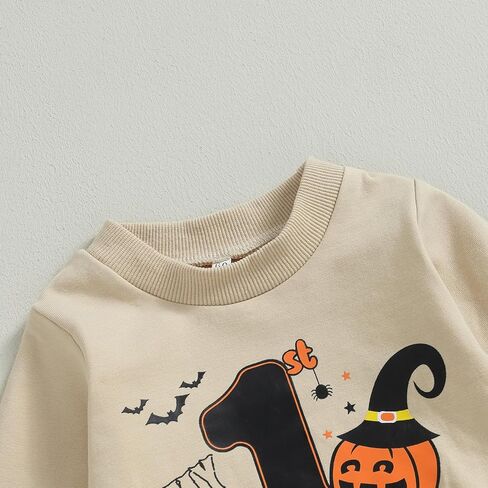 Yoyohhaki Toddler Baby Boy Halloween Outfit Checkerboard Ghost Crewneck Sweatshirt Top + Sweatpants Set Fall Winter Clothes in Saudi Arabia