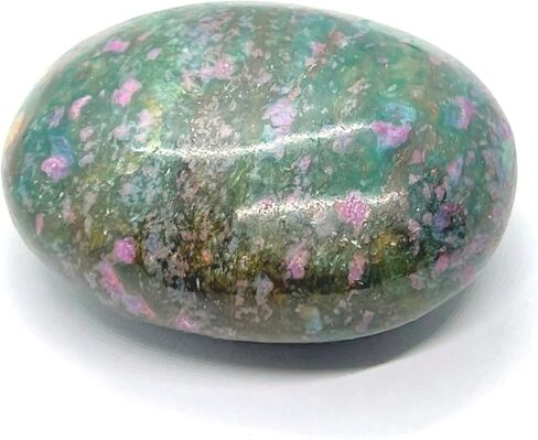 GEMSCITE Gemstone Ruby Zoisite Carved Palm Stone/Pocket Palm Stone/Reiki Healing & Crystal Grid for Natural Body Chakra Balancing in Kuwait