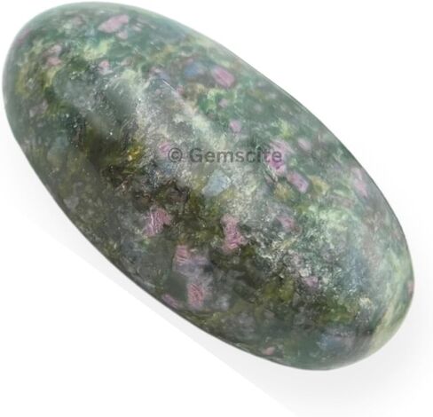 GEMSCITE Gemstone Ruby Zoisite Carved Palm Stone/Pocket Palm Stone/Reiki Healing & Crystal Grid for Natural Body Chakra Balancing in Kuwait