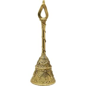 OmSai ES Handcrafted Dhokra Metal Art Traditional Hand Bell | Indian Metal Handicraft | Home | Desk Decor in Saudi Arabia