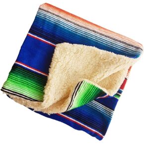 Sarape Baby Blanket, cozzy Quilt, Mexican Blanket, Swaddle balnket, Lovey Blanket (Blue) in Kuwait