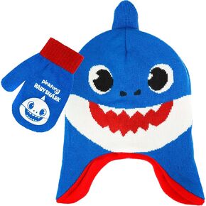 Baby Shark Toddler Winter Hat and Toddler Mittens, Warm Kids Winter Gloves with Matching Toddler Beanies for Boys and Girls in Kuwait