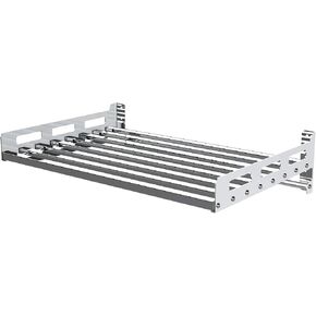 lanliebao 23 Inch Stainless Steel Wall Shelf Metal Shelving Heavy Duty Commercial or Household Grade Wall Mount Microwave Oven Shelf with Fixing Kit (Black Width 23 in) in Saudi Arabia