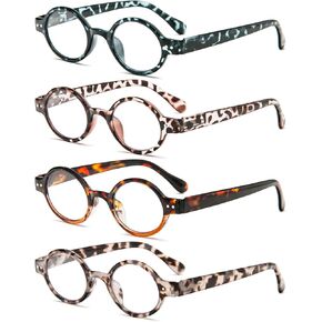 KoKoBin 4-Pack Mini Small Round Reading Glasses Comfortable Readers for Women and Men (Multicoloured, 1.75, multiplier_x) in Kuwait
