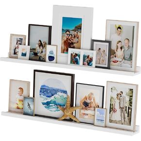 يو هاف سبيس رف جانبي للصور مقاس 36 انش من لاجوس لديكور غرفة المعيشة، ديكور مكتب وديكور مطبخ المزرعة، لون ابيض، مجموعة من قطعتين in Kuwait