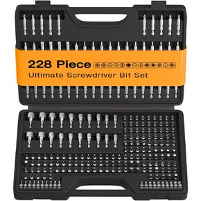 اينيرتويست مجموعة لقم مفك براغي من 228 قطعة، ساق سداسية CR-V 1/4 انش تتضمن رؤوس امان نادرة ومفك صواميل وحامل لقم مغناطيسي، مجموعة رؤوس مفك مثالية مع صندوق ادوات قوي in Kuwait