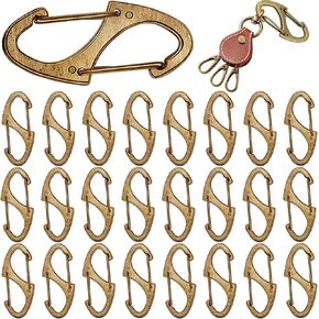 24 قطعة خطاف معدني صغير مقاس 1.6 بوصة، مشبك بوابة سلك مزدوج، مشبك سلسلة مفاتيح متشابكة، مرفق مشابك تثبيت صغيرة in Kuwait