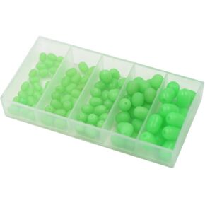 Mimilure Luminous Glow Fishing Beads Soft Plastic Oval Shaped Beads Fishing Tackle Tools Eggs,5 Size