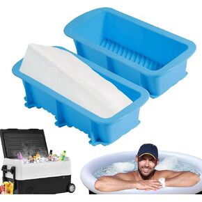 قالب مكعبات ثلج كبير جدًا من PUSEALON، عبوتين من مكعبات الثلج سعة 2.2 رطل، مكعبات ثلج لحوض الغطس البارد أو المبردات، صينية مكعبات ثلج كبيرة من السيليكون قابلة لإعادة الاستخدام لمبرد حمام الثلج، قوالب مكعبات ثلج كبيرة in Kuwait