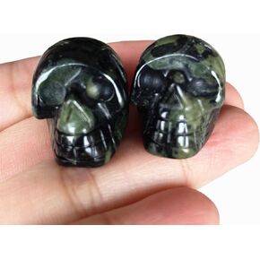 2 Pcs Natural Black Labradorite Mini Crystal Human Skull Figurines,1 Inch Handcarved Crystals and Healing Stone Room Decor Gemstone in Saudi Arabia