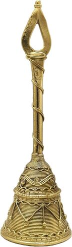 OmSai ES Handcrafted Dhokra Metal Art Traditional Hand Bell | Indian Metal Handicraft | Home | Desk Decor in Saudi Arabia