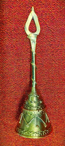 OmSai ES Handcrafted Dhokra Metal Art Traditional Hand Bell | Indian Metal Handicraft | Home | Desk Decor in Saudi Arabia