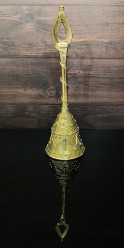 OmSai ES Handcrafted Dhokra Metal Art Traditional Hand Bell | Indian Metal Handicraft | Home | Desk Decor in Saudi Arabia