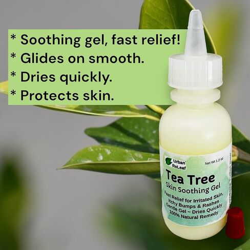 جل مهدئ للبشرة بشجرة الشاي من أوربان ريليف! راحة سريعة للبشرة المتهيجة والحكة والطفح الجلدي. لطيف، يجف بسرعة، علاج طبيعي 100% in Kuwait