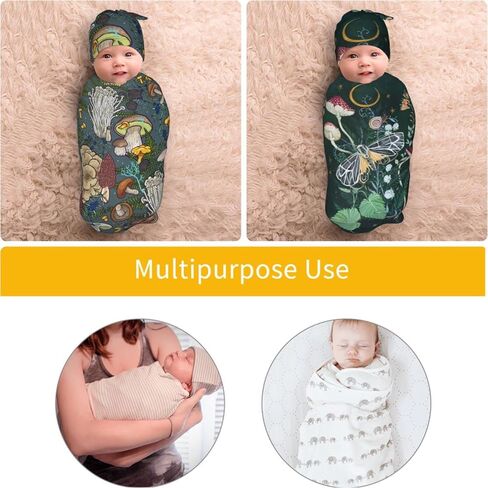 2 حزمة الفطر الوليد الطفل قماط الطفل الرضع حقيبة النوم مع قبعة صغيرة لطفل الأشياء التصوير الفوتوغرافي in Kuwait