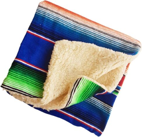 Sarape Baby Blanket, cozzy Quilt, Mexican Blanket, Swaddle balnket, Lovey Blanket (Blue) in Kuwait
