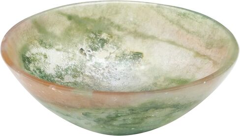 FASHIONZAADI Decorative Bowl - Jade Crystal - Bowl for Crystals - Green Crystals - Natural Gemstone - Pagan Decor - Spiritual Decor - Feng Shui Crystals - Crystal Gifts in Kuwait