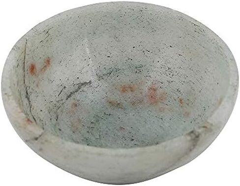 FASHIONZAADI Decorative Bowl - Jade Crystal - Bowl for Crystals - Green Crystals - Natural Gemstone - Pagan Decor - Spiritual Decor - Feng Shui Crystals - Crystal Gifts in Kuwait