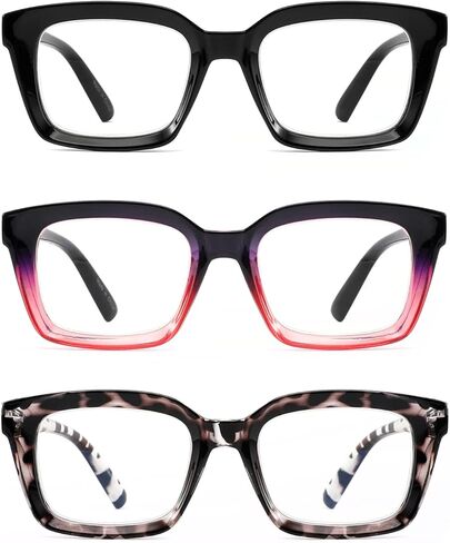 Houocon Oversized Reading Glasses for Women Men, Retro Square Blue Light Blocking Computer Readers Large Oprah Frame, 2.0x in Kuwait