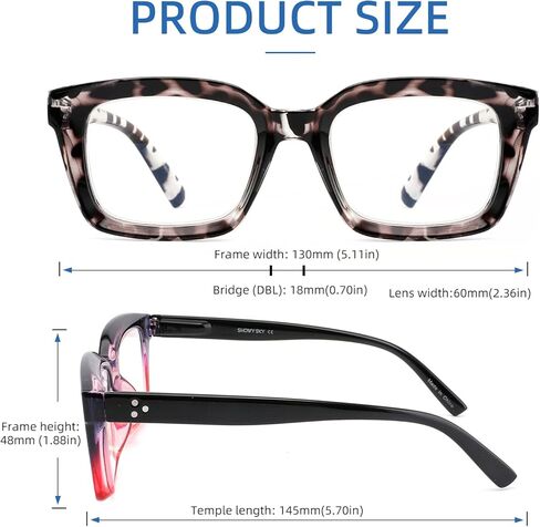 Houocon Oversized Reading Glasses for Women Men, Retro Square Blue Light Blocking Computer Readers Large Oprah Frame, 2.0x in Kuwait