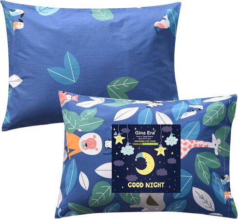 Gina Era Ergonomic Toddler Pillowcase,(2 Pack) 100% Cotton Pillowscase, Size:14 * 19 inch,Fits Kids Pillows sizesd 13 x 18 or 12x 16 - Machine Washable (style17) in Saudi Arabia