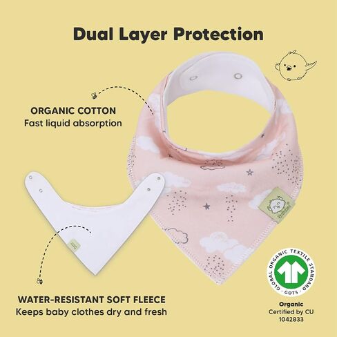 KeaBabies 8-Pack Organic Baby Bandana Bibs, Baby Bibs – Drool Bibs for Baby Girl, Baby Boy - Baby Bib, Girl Bib, Boy Bib in Saudi Arabia