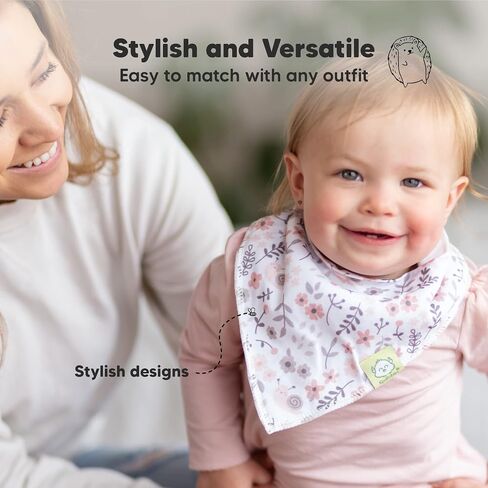 KeaBabies 8-Pack Organic Baby Bandana Bibs, Baby Bibs – Drool Bibs for Baby Girl, Baby Boy - Baby Bib, Girl Bib, Boy Bib in Saudi Arabia