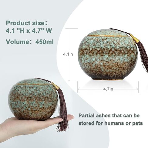 جرار حيوانات اليفة متوسطة الحجم من ذا 7 بوكس، رماد من السيراميك للكلاب والقطط او رماد الحيوانات الاليفة الاخرى (4.1 انش ارتفاع × 4.7 انش عرض) in Kuwait