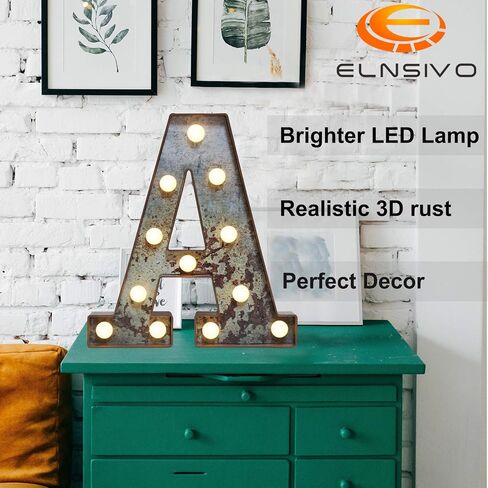 LED سرادق تضيء الحروف الصناعية خمر نمط مضاءة رسائل الصدأ تأثير معدني رسالة سرادق مع أضواء الإضاءة علامات الرسالة لعيد الميلاد حفل زفاف عيد ميلاد المنزل مقهى بار ديكور-A in Kuwait