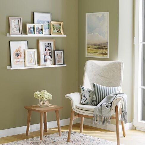 يو هاف سبيس رف جانبي للصور مقاس 36 انش من لاجوس لديكور غرفة المعيشة، ديكور مكتب وديكور مطبخ المزرعة، لون ابيض، مجموعة من قطعتين in Kuwait